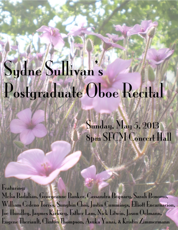 Postgraduate Oboe Recital Poster